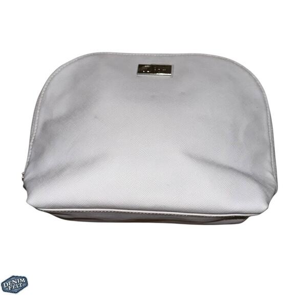 Christian Dior Grey/Silver Nylon Cosmetic/Makeup Pouch/Bag w/Silver Logo Plate - Picture 2 of 11